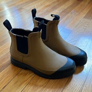 everlane women’s rain boots size 7, chestnut brown/orange color